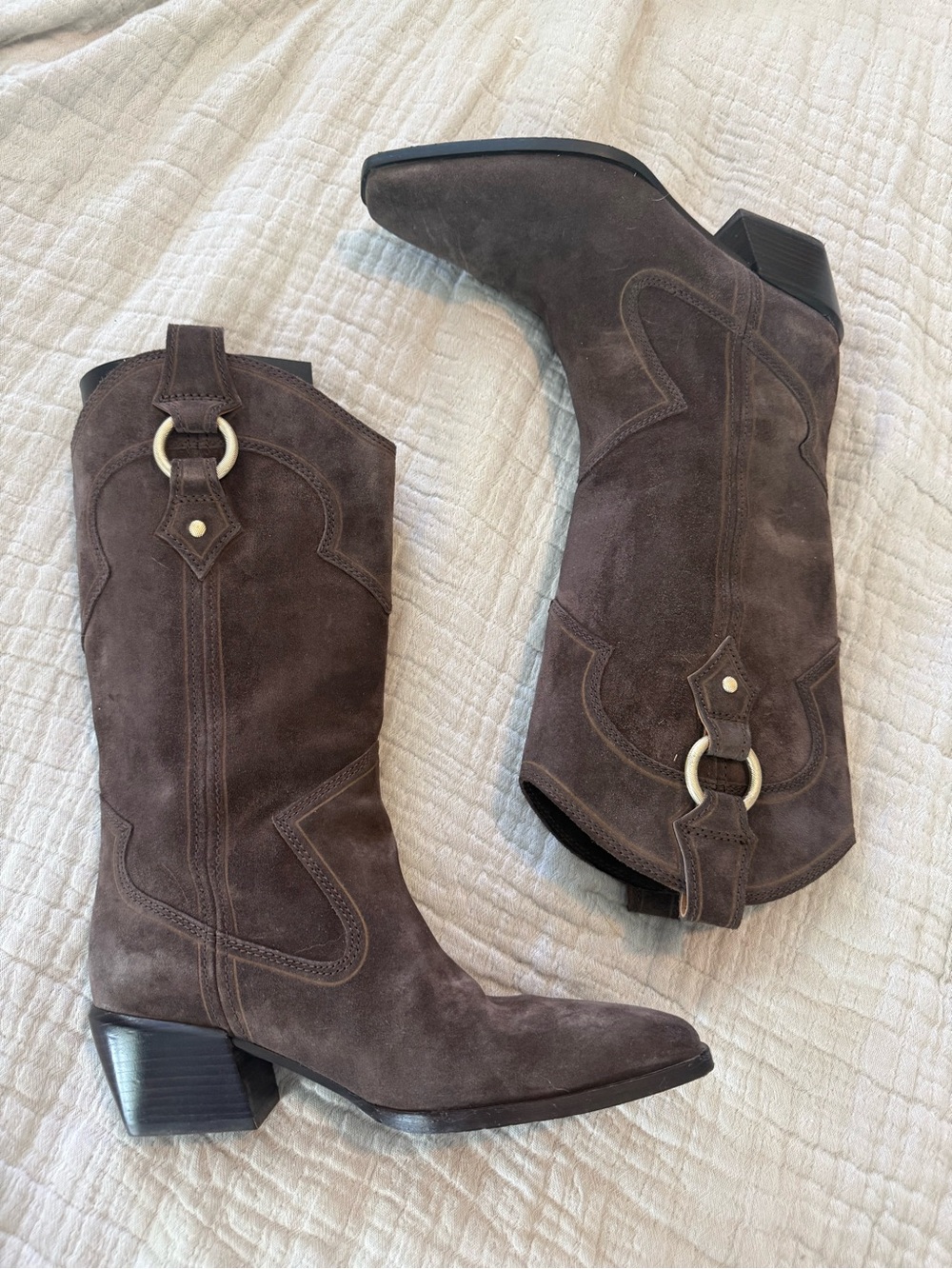 Rag & Bone Classic Women's Suede Western Boot - Brown EUC - Picture 3 of 13